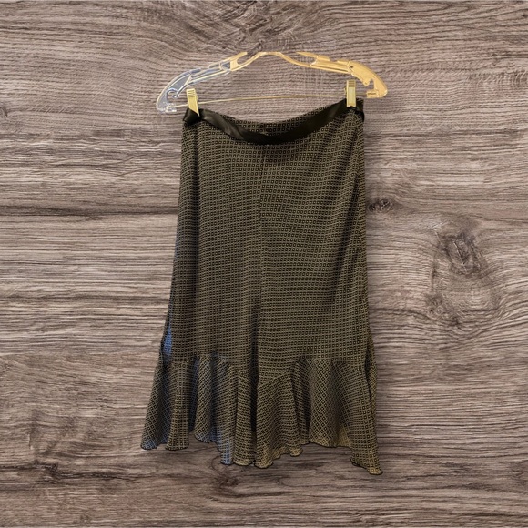 Geri C New York W Size M A Line Flounce Black/White Elastic-Waistband Midi Skirt - Picture 9 of 10